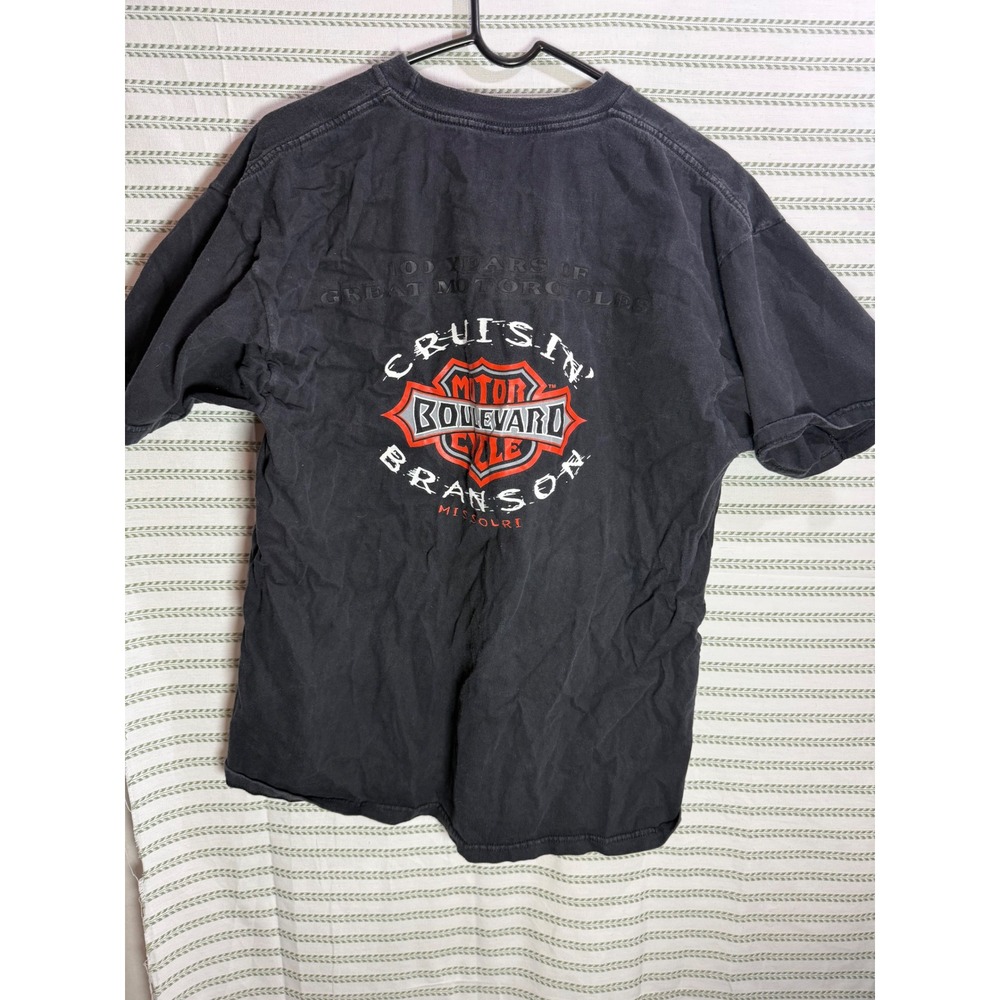 Harley-Davidson 2000s Mens T Shirt Black Graphic Branson Missouri Dealer Large